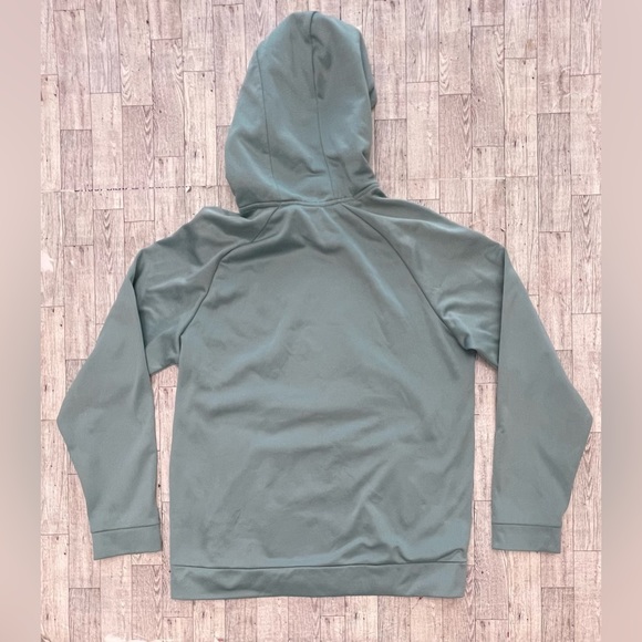 Nike Dri Fit Gray Purple Swoosh Hooded Pullover Sweatshirt - Picture 4 of 9